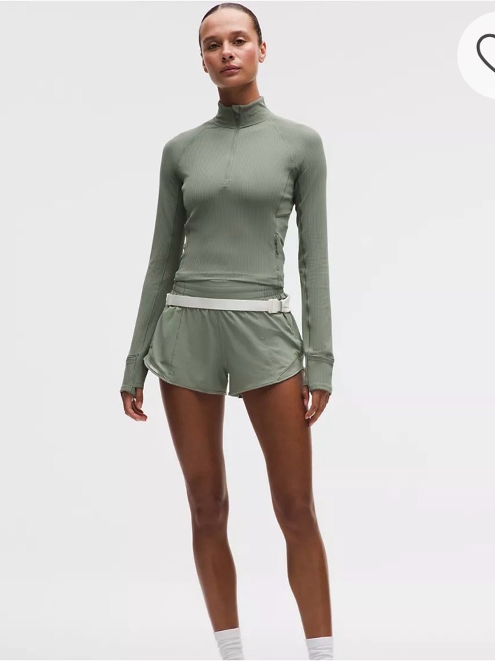 NWT Lululemon Hotty Hot 🔥 LR Shorts 2.5 " Size 14 in Fog Green